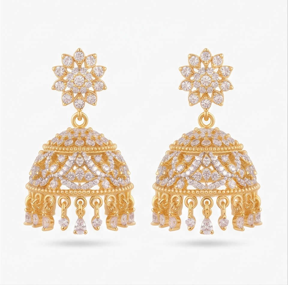 AD Medium Jhumki Earrings