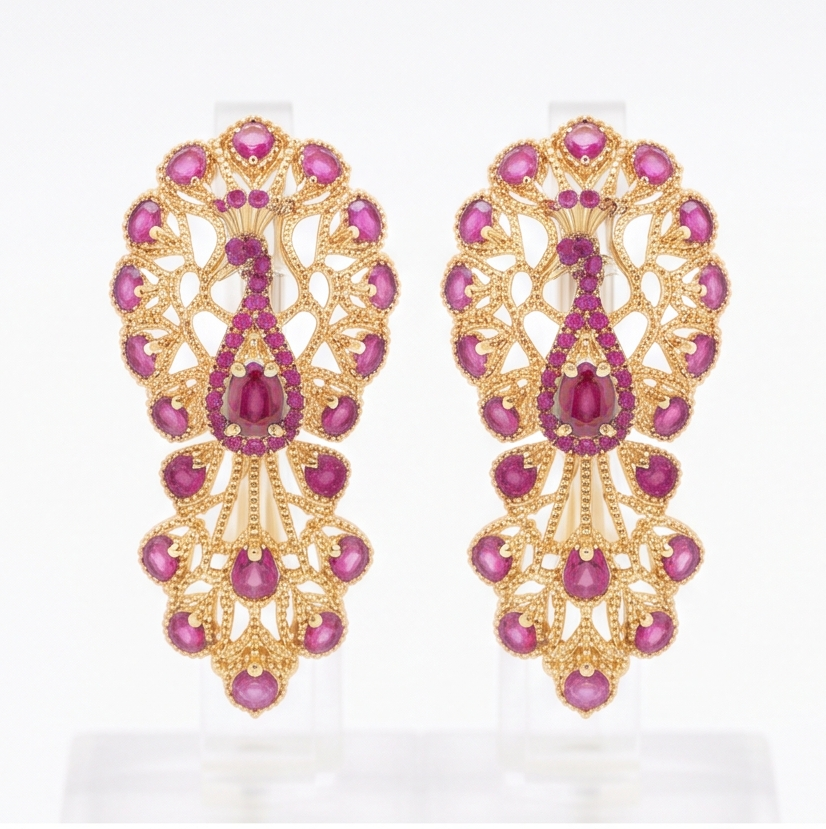Ruby Kemp Peacock Earcuff
