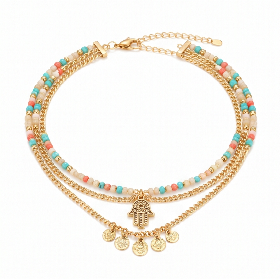Beaded Layered Anklet