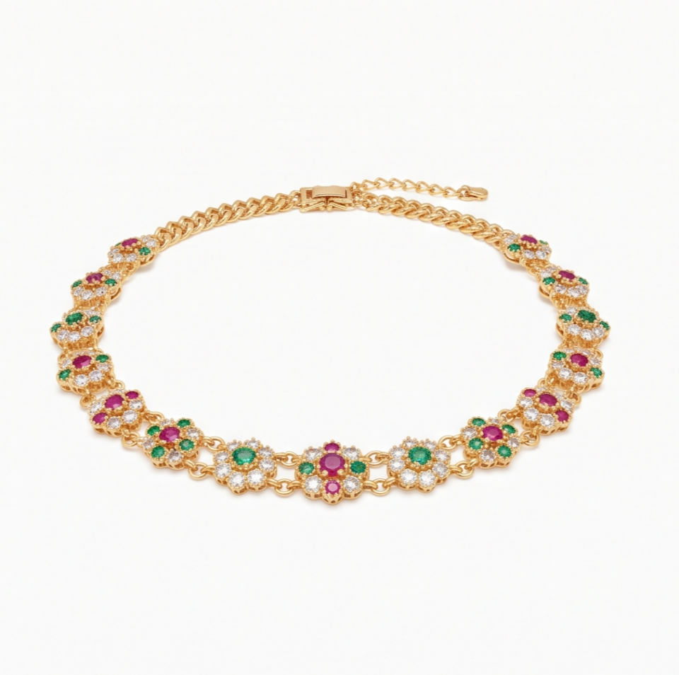 Victorian Floral Anklet