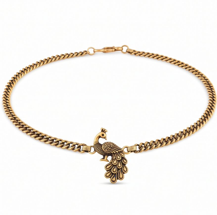 Peacock Charm Anklet