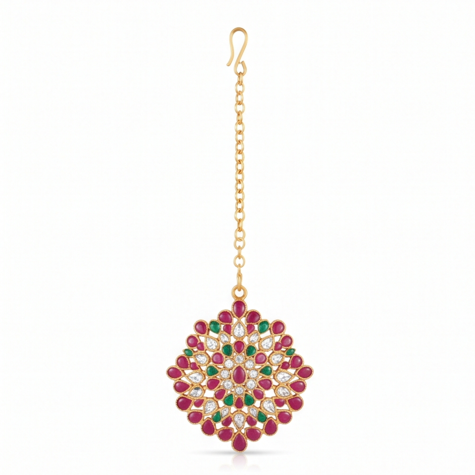 Kemp Stone Bridal Maang Tikka
