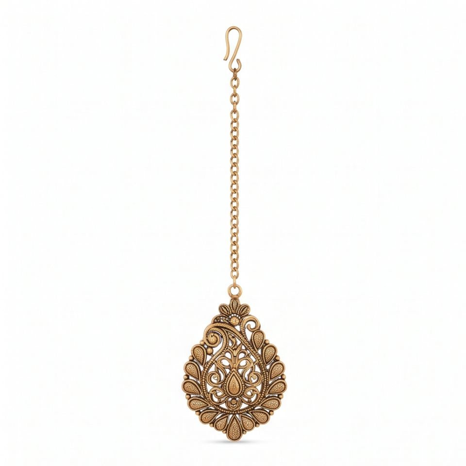 Antique Gold Maang Tikka