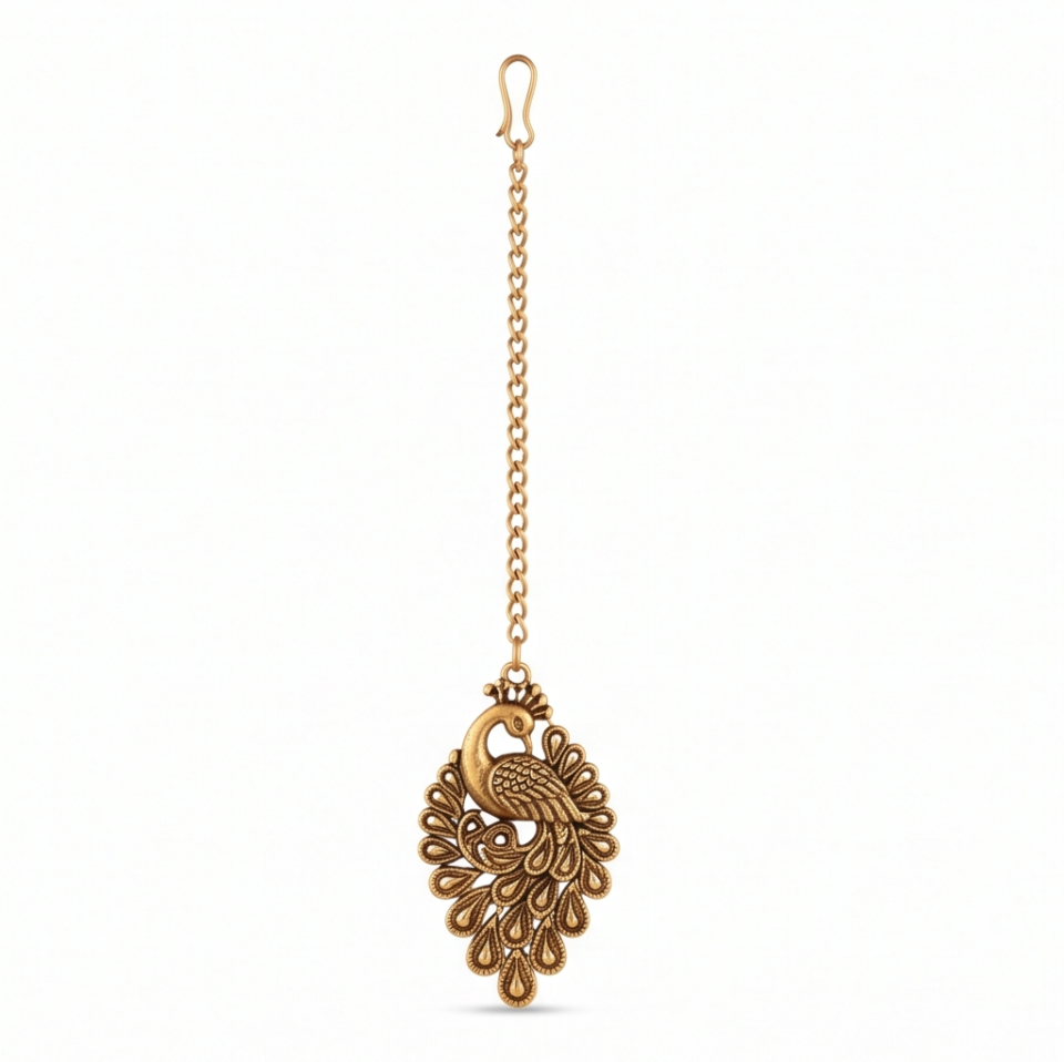 Peacock Motif Maang Tikka