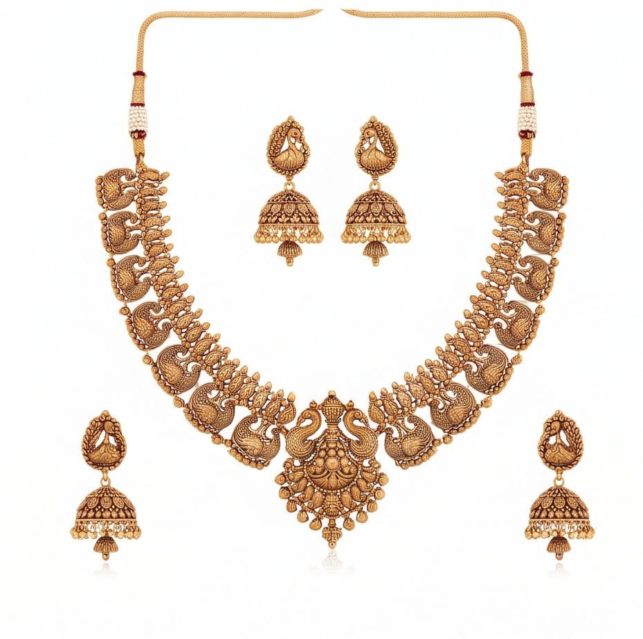 Temple Gold Necklace Set